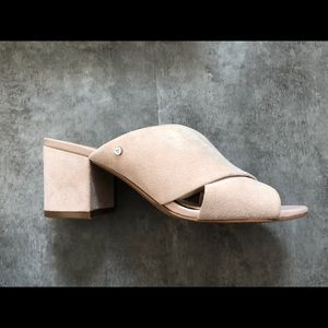 Sam Edelman Stanley Block Heel in Pink Suede